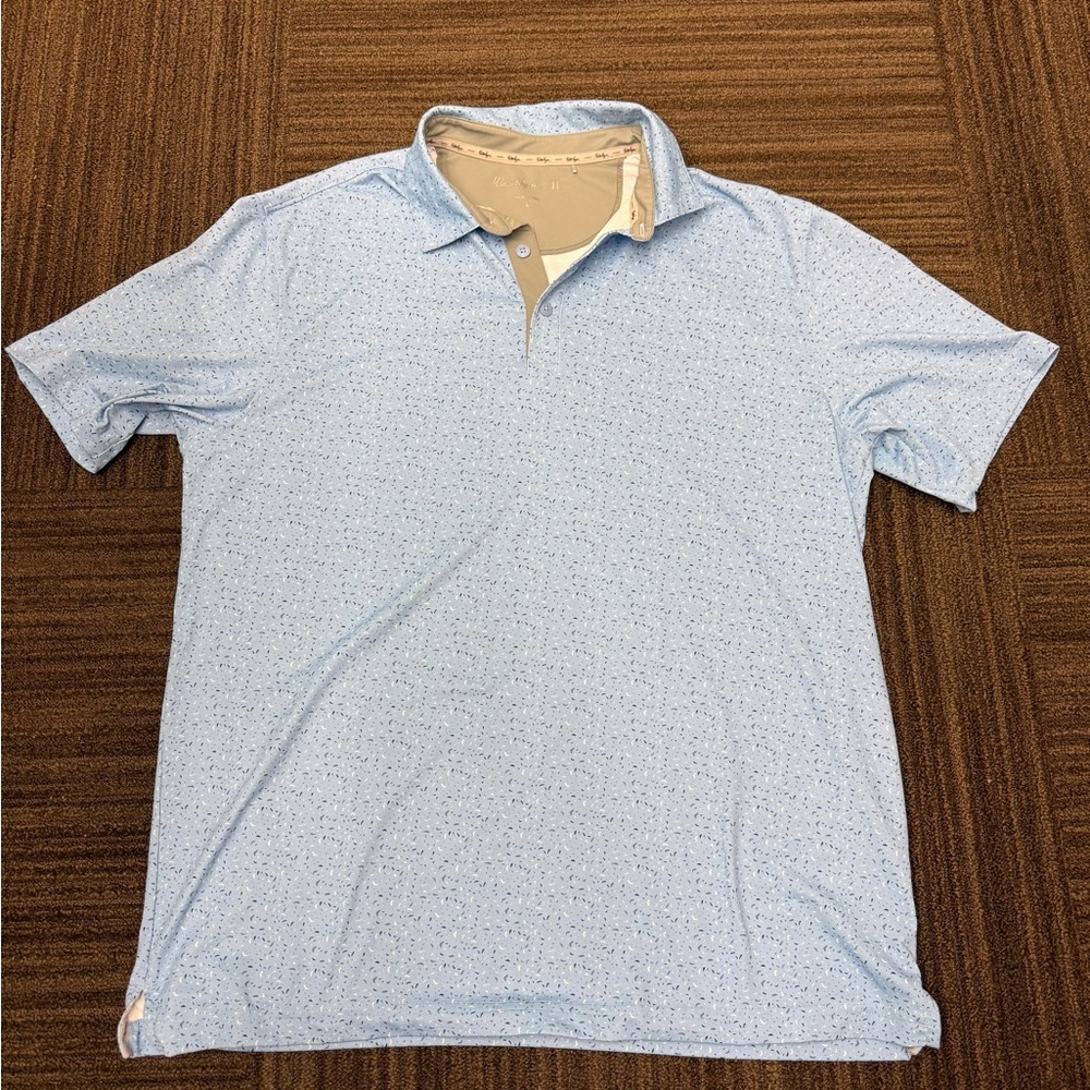 Walter Hagen Sky Blue Men's Polo Shirt Golf Speckled Print